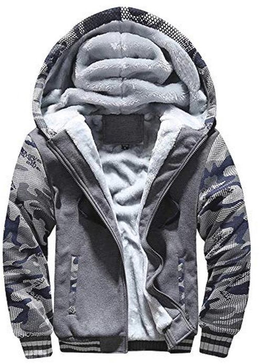 Oversized Fleece Hoodie met Capuchon voor Heren - Dikke Warme Sweatshirt met Volledige Ritssluiting