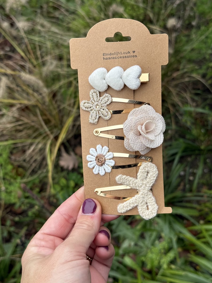 Haarspeldjes voor meisjes - Haaraccessoires meisjes - Haarspeldjes voor meisjes en baby's - Haarknipjes - Haarclips - handgemaakte haaraccessoires – Haarknipjes creme Roos – Cadeautje – Haaraccessoires bruiloft