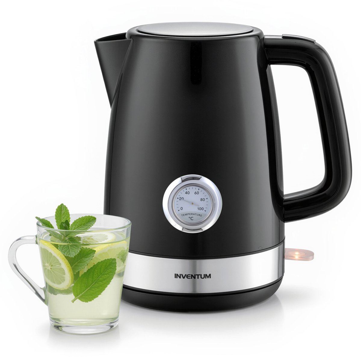 Waterkoker inventum 1.7 liter zwart met rvs