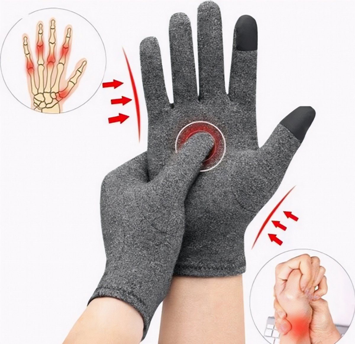 Thermische Winterhandschoenen Maat S met Touchscreen | Winddicht, Warm en Geschikt voor Artritis | Magnetische Therapie Handschoenen voor Mannen en Vrouwen