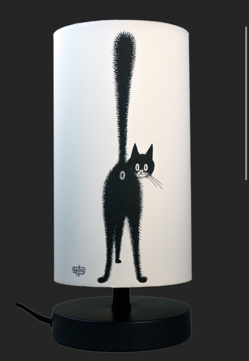 Lamp met kat - Albert Dubout - Het derde oog - 20 cm hoog.