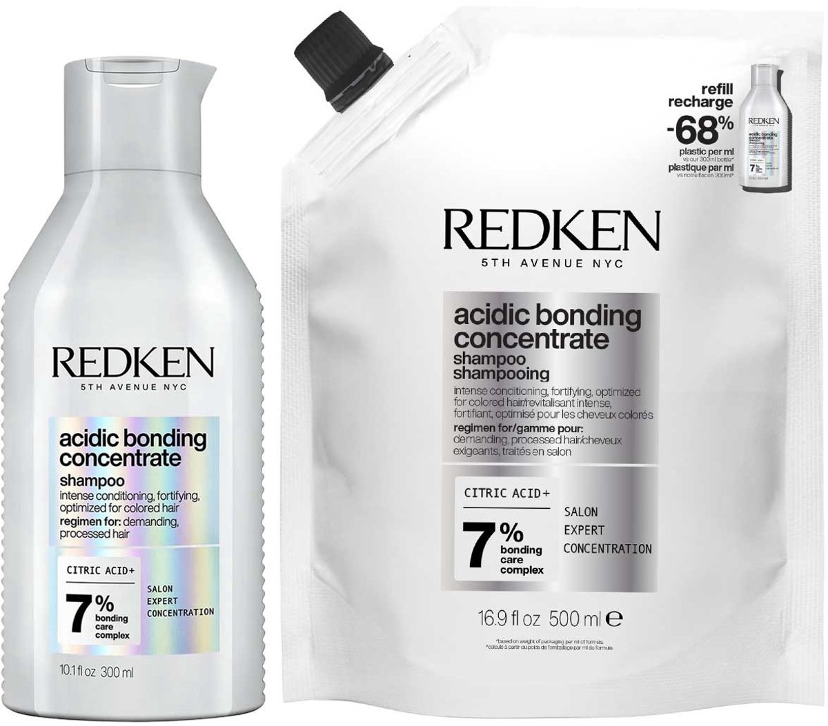 Redken - Acidic Bonding Concentrate Shampoo Refill Set - 300ml+500ml