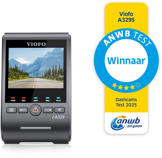VIOFO A329S 1CH - 4K 60FPS Dashcam - Inclusief CPL filter - 2025