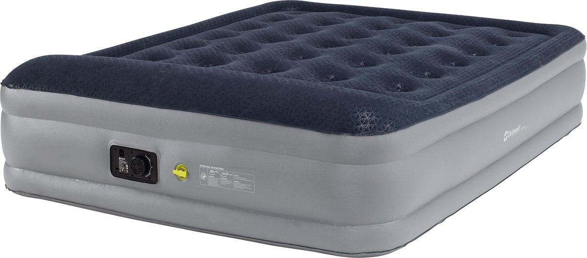 Outwell Flock Superior Double w/Built-in Pump Luchtbed 45 CM Hoog Ingebouwde pomp 190 X 160 X 45 CM Blauw