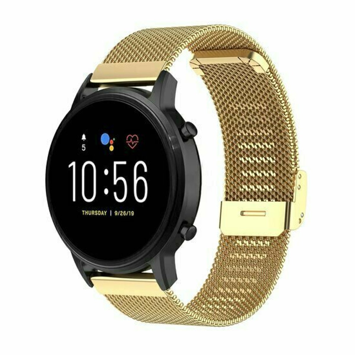 By Qubix - Milanese bandje met klemsluiting - Goud - geschikt voor Huawei Watch 5 - 46mm