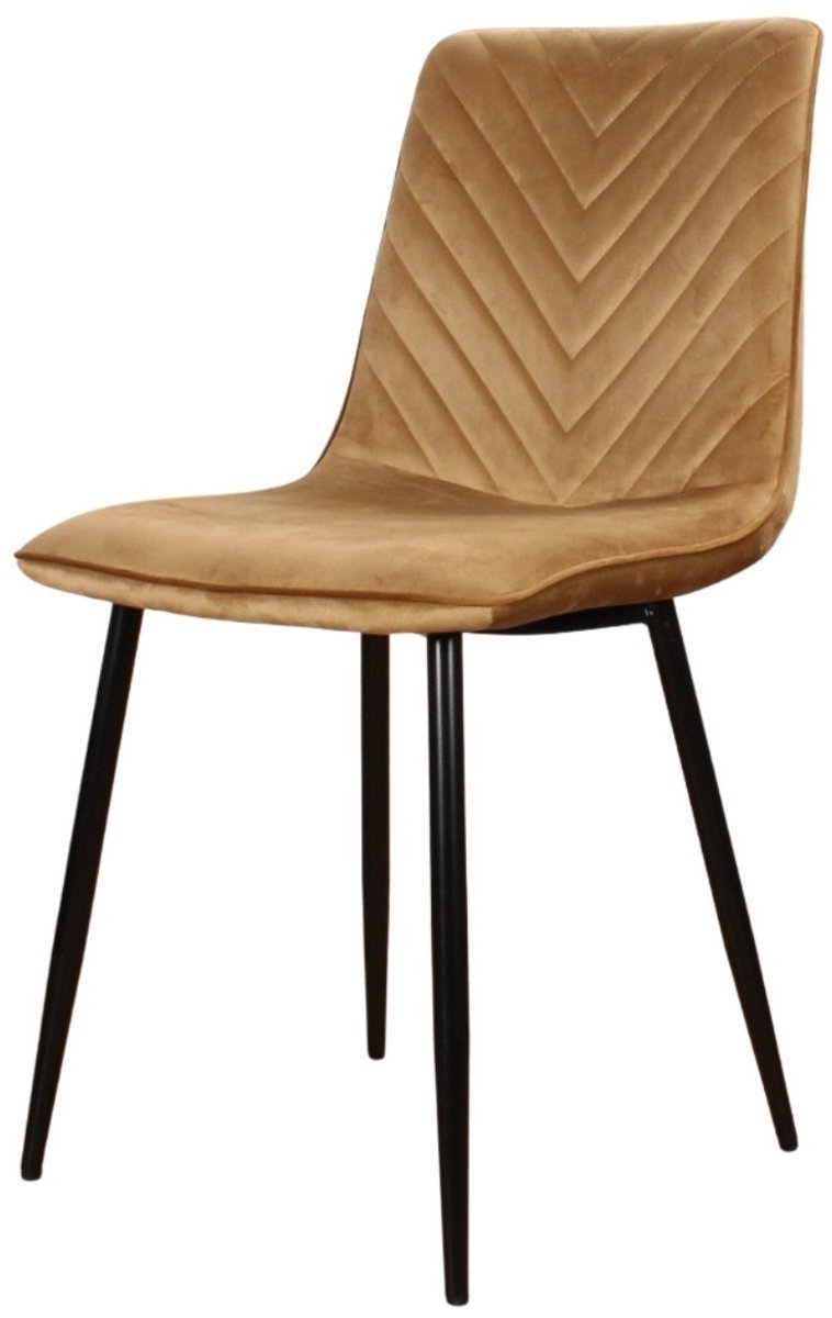 DS4U - Gaby eetkamerstoel Velvet Goud - Luxe design - Comfortabel zitvlak - Stijlvolle toevoeging aan uw interieur