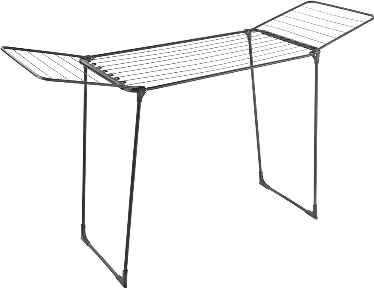 Tomado Metaltex - Hydra vleugeldroogrek + 2 sokken/ondergoed houders - 18 meter - Onyx Mat Zwart
