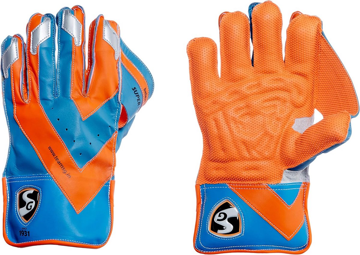 SG Super Club Wicket Keeping Handschoenen voor Heren - Oranje/Blauw