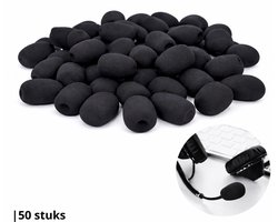Knaak Microfoon Windkap - Headset - Cover - Plopkap - Windshield - 25 x 20 mm - Zwart - 50 stuks