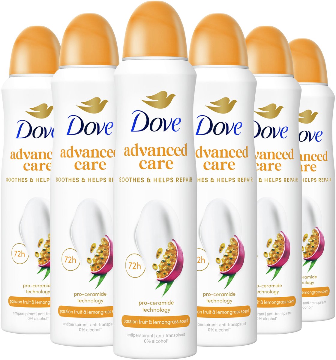 Dove Advanced Care Go Fresh Passion Fruit & Lemongrass Anti-Transpirant Deodorant Spray - 6 x 150 ml - Voordeelverpakking