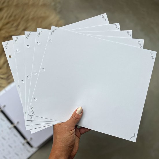 Mae June – 5 Blanco Pagina’s – Uitbreiding Baby Invulboek – Extra Pagina’s – Losse Inlegvellen – Babyboek Mijn Eerste Jaar – Ringband Uitbreiding – Invulboek Accessoire – Herinneringsboek