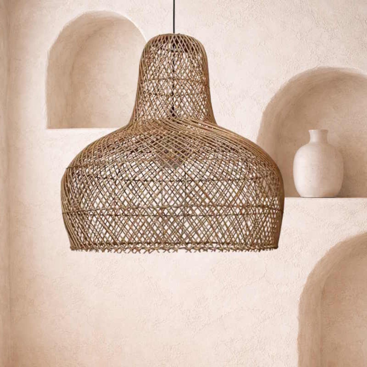 Rotan hanglamp Abella XL -Ø65cm - 4Shine