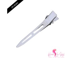 Haar in Stijl® | 24 stuks Volume Haarclips | haarklem | kapper haar tools clips klips klem | Zilver
