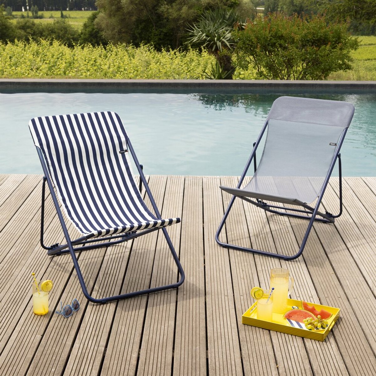 Lafuma Maxi Transat - Chaise de plage - Pliable - Réglable - Airlon
