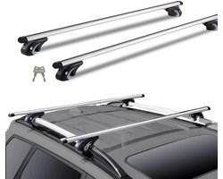 Novendo Goods – Verstelbare aluminium dakdragers crossBars - 90 KG universele dakrail bagagedrager voor SUV & Sedan - Aerodynamische dwarsbalken met slot