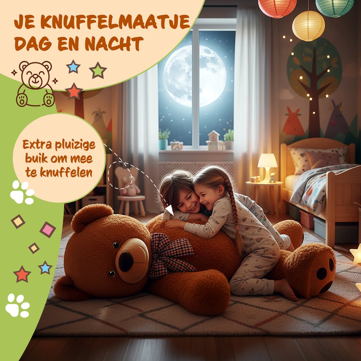 Monzana Knuffelbeer XXL – 150cm Staand Pluch - Bruin — afbeelding 5