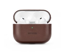 DECODED Leren Hoesje voor AirPods Pro 3 - Airpods Pro 3 Case - Premium ECCO-leer - Geschikt voor Magsafe - Draadloos Oplaadbaar - Indicatie Lampje - Krasbestendig - Bruin