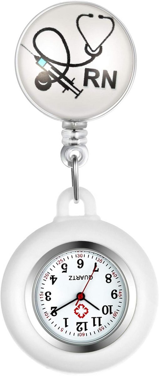 Verpleegstershorloge Clip-on met Terugtrekfunctie voor Dames en Heren - Quartz Zakhorloge