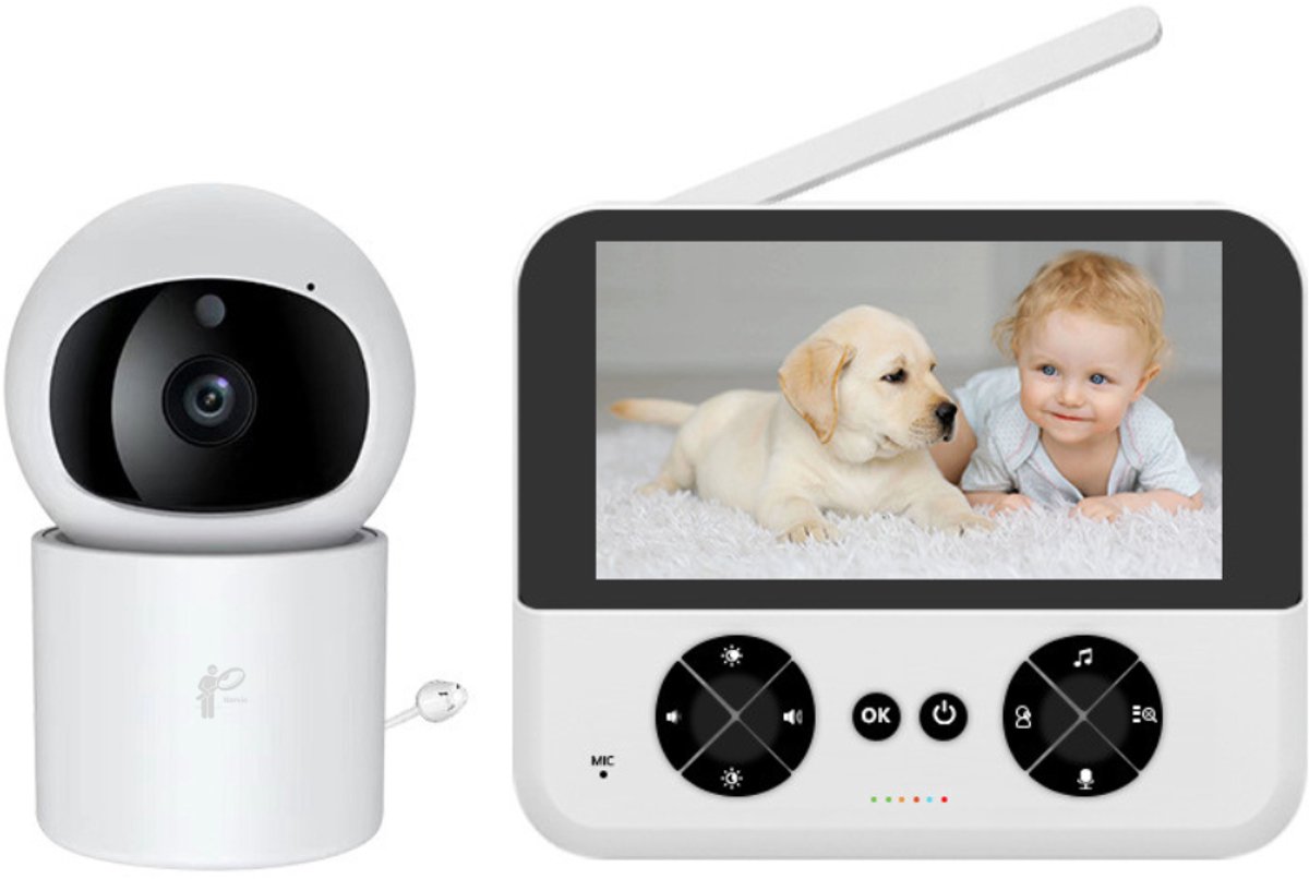 Narvie Babyfoon Met Camera – 4.3” Scherm – Nachtzicht – Terugspreekfunctie – VOX Geluidsdetectie – Temperatuurweergave – 2.4GHz