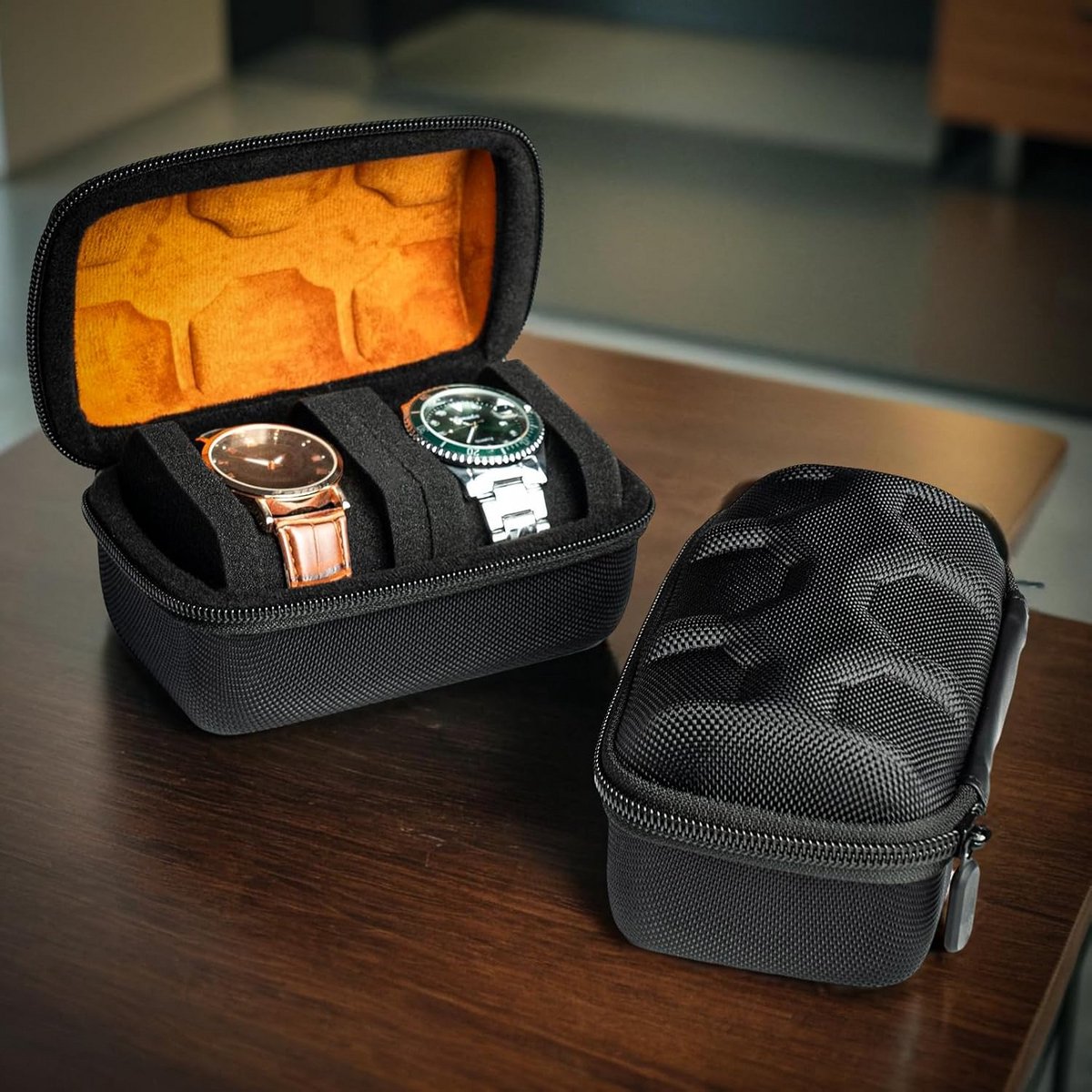 Reisdoos Horloges - Harde Draagbare Opbergcase voor 2 Horloges