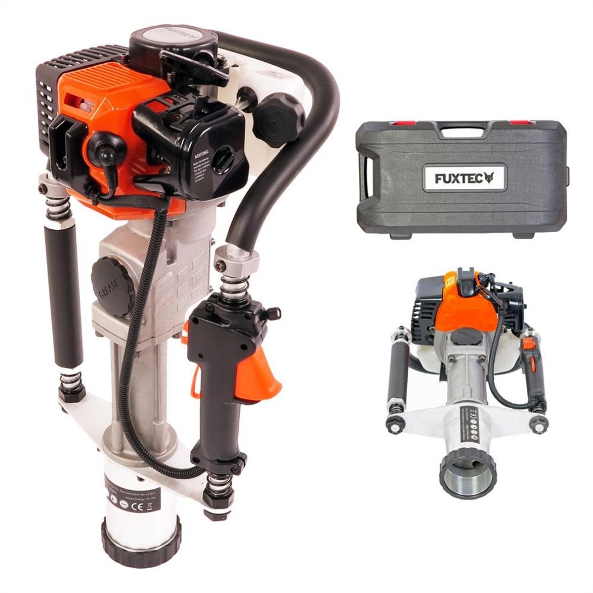 Krachtige Benzine Palenrammer incl. 2 Houders - Voor Houten & Metalen Palen