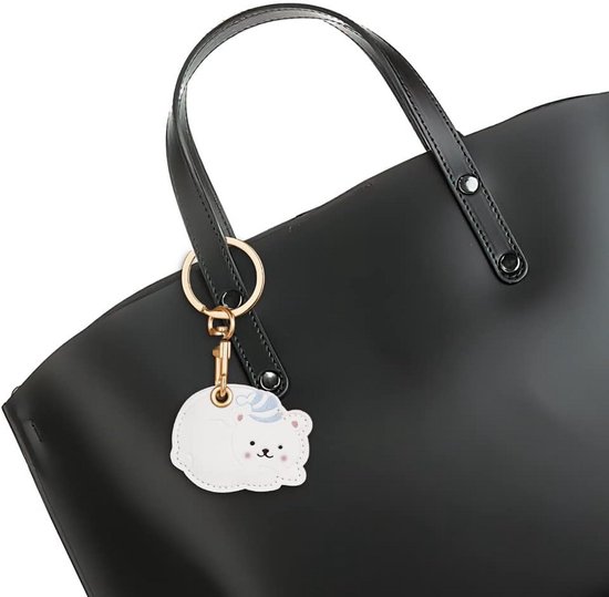 AICase AirTag Hoesje Van PU-leer - Krasbestendig Met Sleutelring, Voor Hond, Tas Of Sleutels