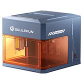 SCULPFUN iCube Ultra Dual Desktop Lasergraveermachine - 12W Diodelaser + 1,2W Infraroodlaser - 150x135mm Werkgebied -Ingebouwd Rookfiltersysteem - 0,08 mm Laserspot - Klasse 1 Gesloten Ontwerp - Blauw