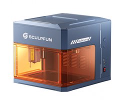 SCULPFUN iCube Ultra Dual Desktop Lasergraveermachine - 12W Diodelaser + 1,2W Infraroodlaser - 150x135mm Werkgebied -Ingebouwd Rookfiltersysteem - 0,08 mm Laserspot - Klasse 1 Gesloten Ontwerp - Blauw