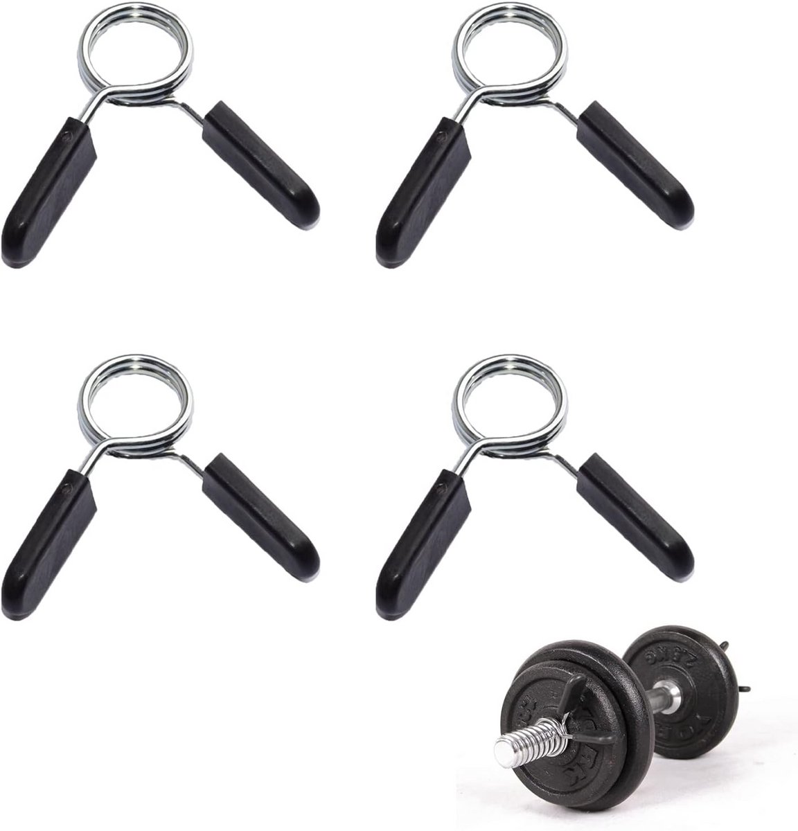 4 Stuks Haltersluitingen Universeel - Veerclips voor Halterstang 30mm Diameter