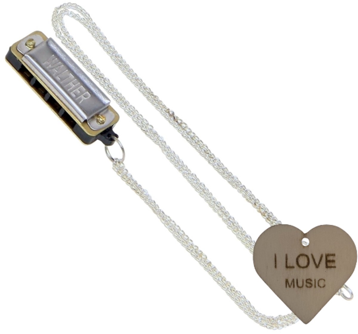 GEWA miniatuur mondharmonica C-majeur 8-stemmig met ketting en Specter sleutelhanger