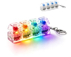 Keyboard Fidget Toy - Toetsenbord fidget met LED Licht - Sleutelhanger Anti Stress Speelgoed - Fidget Keyboard Keychain - Stress Relief Keyboard - vingertop sleutelhangers - stressverlichtingsspeeltjes - voor angst Stressverlichting - Wit