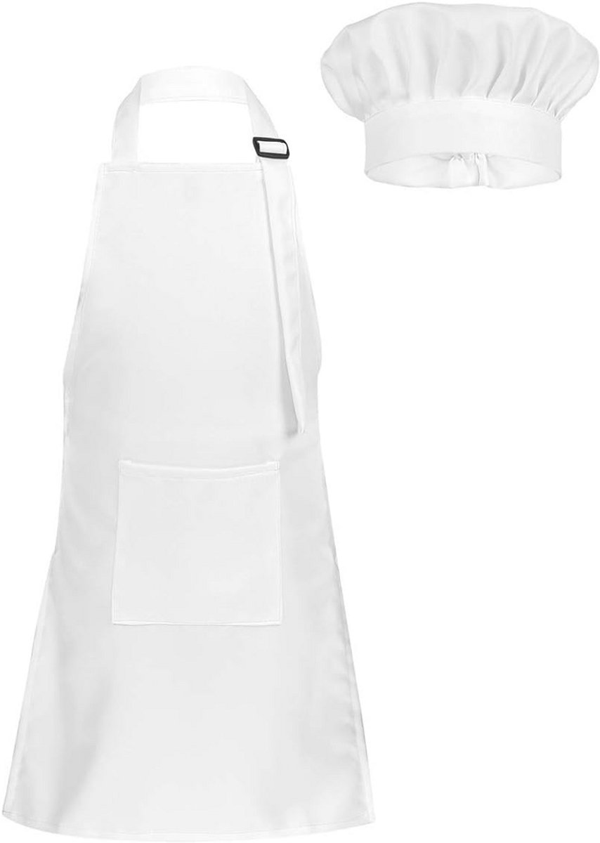 Verstelbaar kinderschort en kookmuts set met zakken voor koken en knutselen 2-12 jaar
