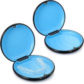 2 stuks beugeldoos - tandprothesenbox - Gebitsbakje - magneetsluiting - ideaal voor beugels en prothesen - zwart - 8.8×8.7×2.4cm