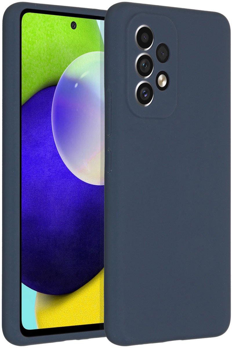 Accezz Liquid Silicone Backcover Samsung Galaxy A53 hoesje - Donkerblauw