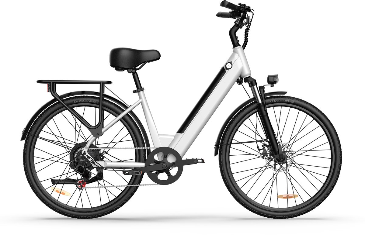 Elektrische fiets - Actieradius 80km - Verwijderbare batterij 36V13Ah - Motor 250W - Shimano 7 versnellingen - 26 Inch City Commuter EBike - Wit