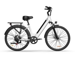 Elektrische fiets - Actieradius 80km - Verwijderbare batterij 48V 10.4Ah - Motor 250W - Shimano 7 versnellingen - 26 Inch City Commuter EBike - Wit