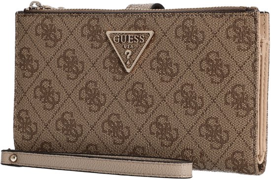 GUESS porte-monnaie Laurel II SLG Double Zip Organizer Latte Logo beige