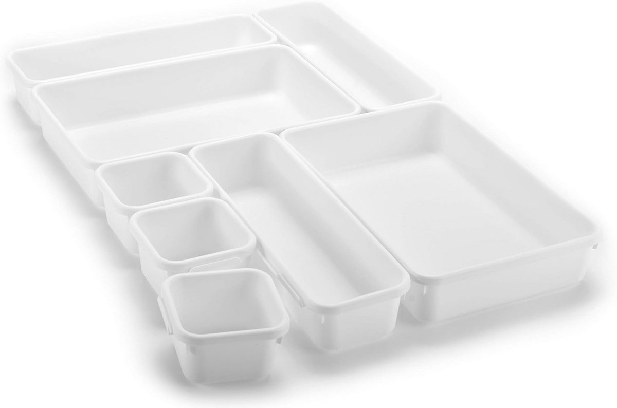 Lade Organizer Set - Duurzaam Kunststof, Verschillende Maten voor Flexibele Indeling