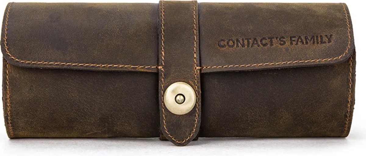 Horlogerol reistas voor heren van echt leer, geschikt voor 3 horloges.