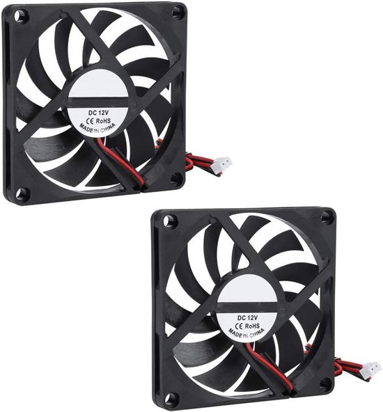 80mm Koelventilator 2 Stuks - Hoog Luchtvolume en Lage Geluidsniveaus