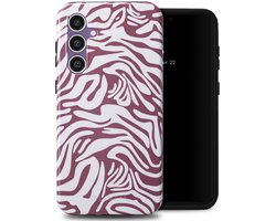 Selencia Hoesje - Geschikt voor Samsung Galaxy S23 FE - Backcover - Trippy Swirl Dark Rose