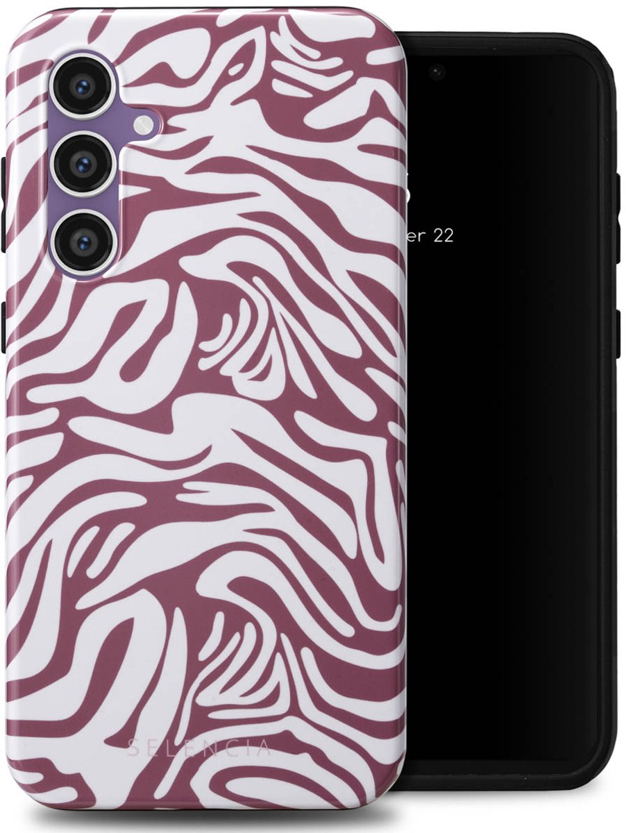 Selencia Hoesje - Geschikt voor Samsung Galaxy S23 FE - Backcover - Trippy Swirl Dark Rose