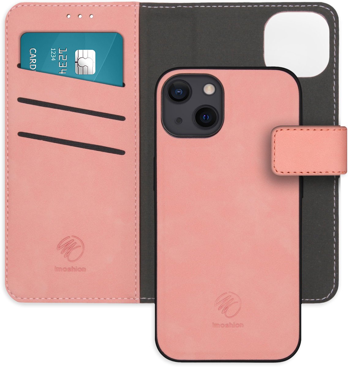 imoshion Hoesje - Geschikt voor Apple iPhone 13 - Uitneembare 2-in-1 Luxe Bookcase - Roze