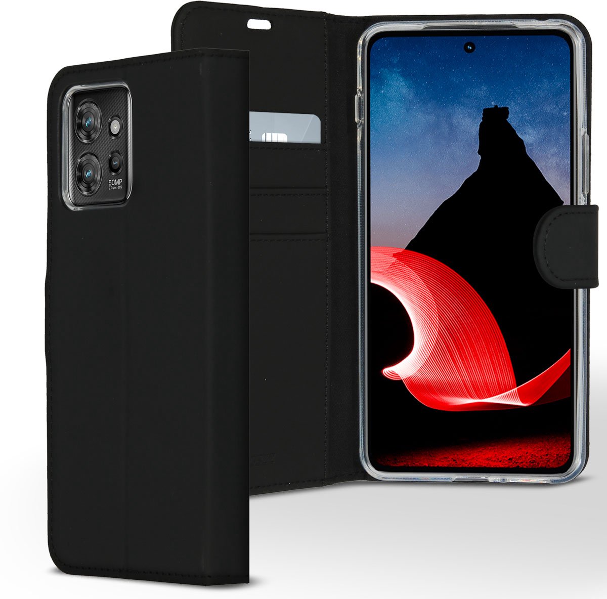 Accezz Hoesje - Geschikt voor Motorola ThinkPhone - Wallet Softcase Bookcase - Zwart