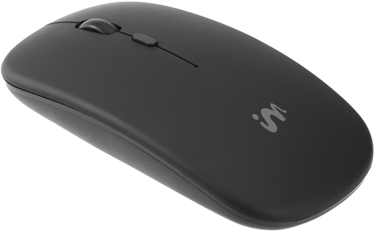 iMoshion Draadloze Muis - Oplaadbaar via Kabel - Rechts en Linkshandig - Geschikt voor o.a. Apple en Windows - Stille Klik - Zwart