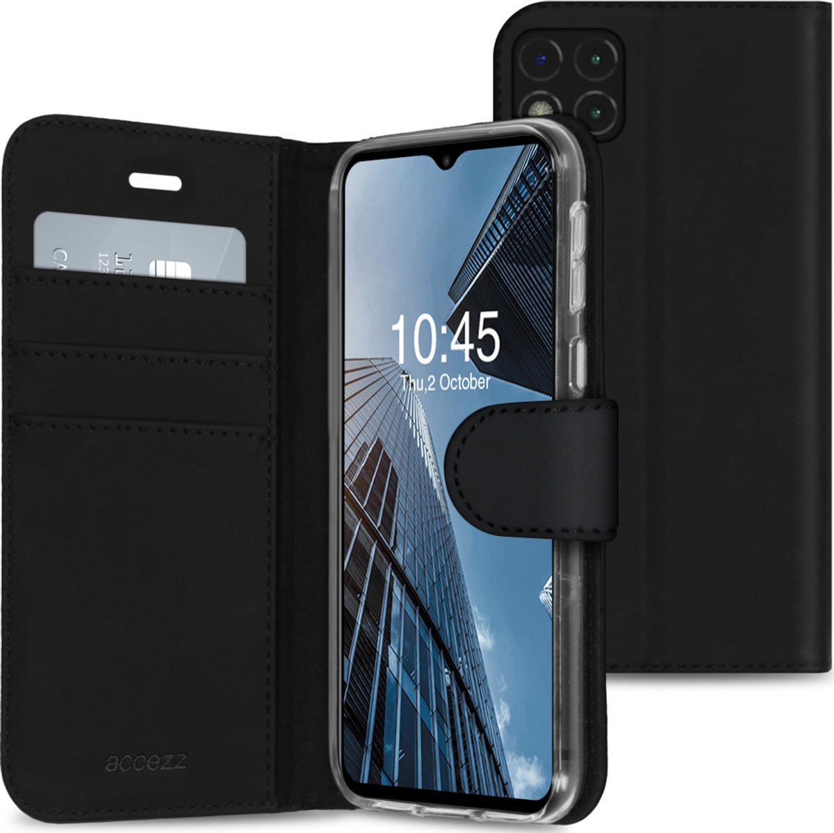 Accezz Hoesje - Geschikt voor Xiaomi Redmi 9C - Wallet Softcase Bookcase - Zwart