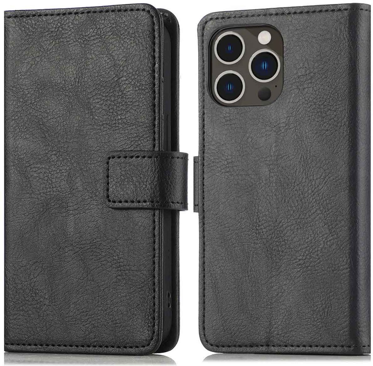 imoshion Hoesje - Geschikt voor Apple iPhone 14 Pro Max - Luxe Bookcase - Zwart