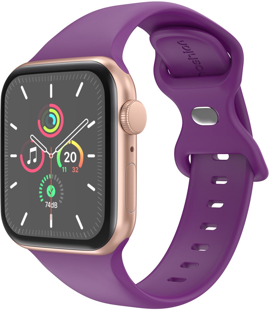 iMoshion Siliconen⁺ bandje geschikt geschikt voor Apple Watch Series 1 / 2 / 3 / 4 / 5 / 6 / 7 / 8 / 9 / SE - 38 / 40 / 41 mm - Purple - Maat S/M