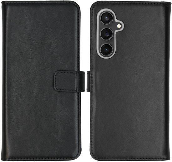 Étui Samsung Galaxy S23 FE avec porte-cartes - Bookcase en cuir véritable Selencia - Zwart