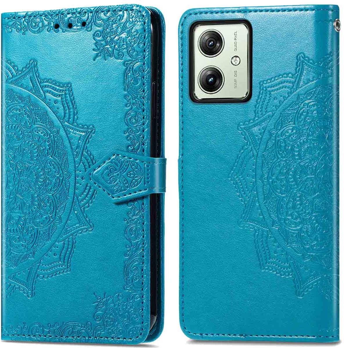 imoshion Hoesje - Geschikt voor Motorola Moto G54 - Mandala Bookcase - Turquoise